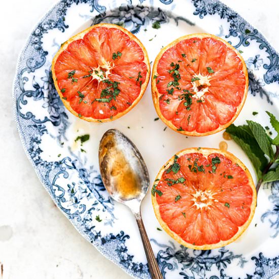 Baked Grapefruit with Mint