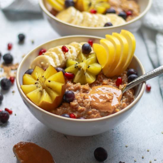 Cozy Vegan Protein Oatmeal Bowls