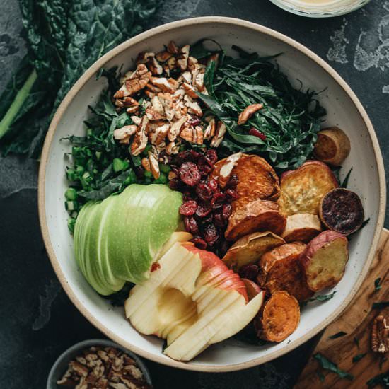Vegan Kale Salad with Maple Mustard