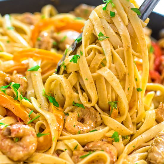 Cajun Chicken and Shrimp Pasta