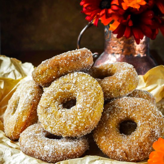 Cinnamon Sugar Pumpkin Doughnuts
