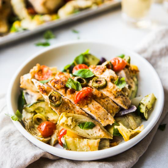 Hummus Crusted Chicken & Vegetable