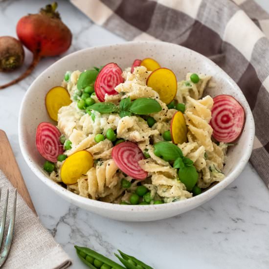 Creamy Zucchini and Pea Pasta