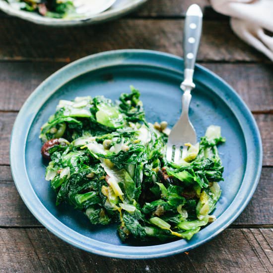 Escarole with Olives and Capers