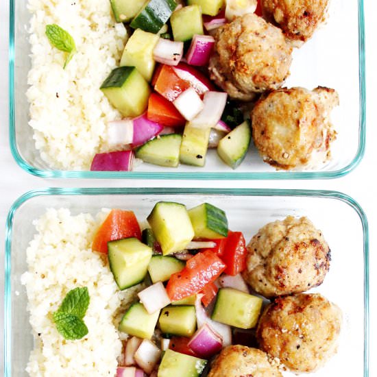 Greek Turkey Meatball Meal Prep
