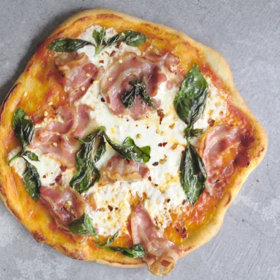 Burrata Pizza with Pancetta