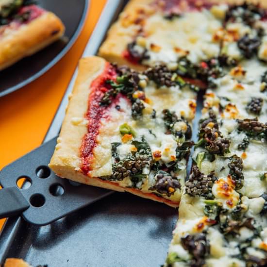 Beet Pesto Pizza with Goat Cheese
