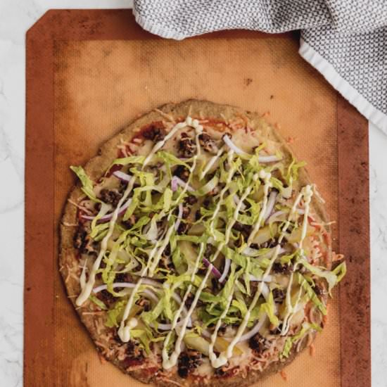 Cheeseburger Cauliflower Pizza