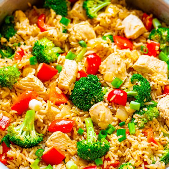 Chicken, Rice & Vegetable Skillet