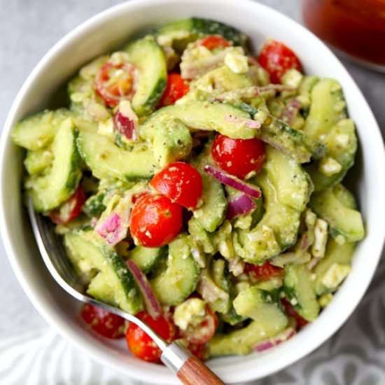Creamy Cucumber Tomato Salad