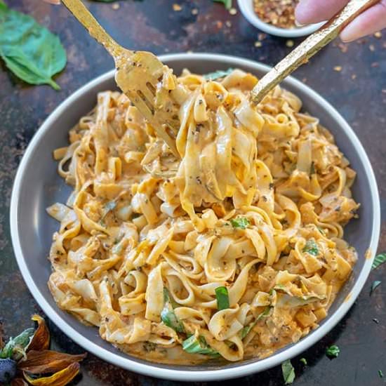 Keto Tomato Cheese Fettuccine