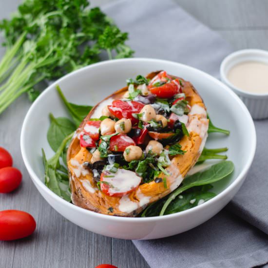 Italian Style Stuffed Sweet Potatoes