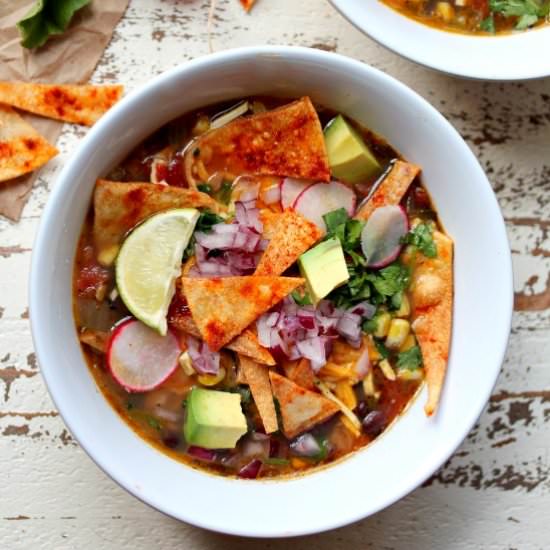 Easy Vegan Tortilla Soup