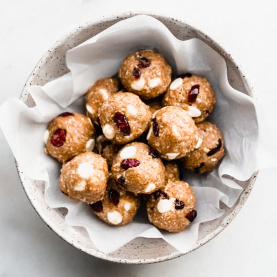 Cranberry White Choco Energy Bites