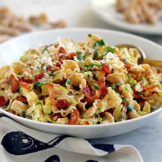 Pasta with Bacon, Leeks & Parsnips