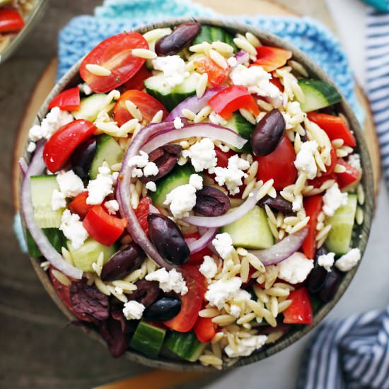 Greek Orzo Salad with Vinaigrette