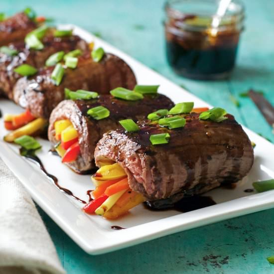 Balsamic Glazed Steak Roll-Ups