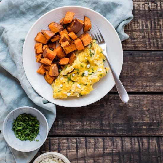 Goat Cheese & Chive Scrambled Eggs