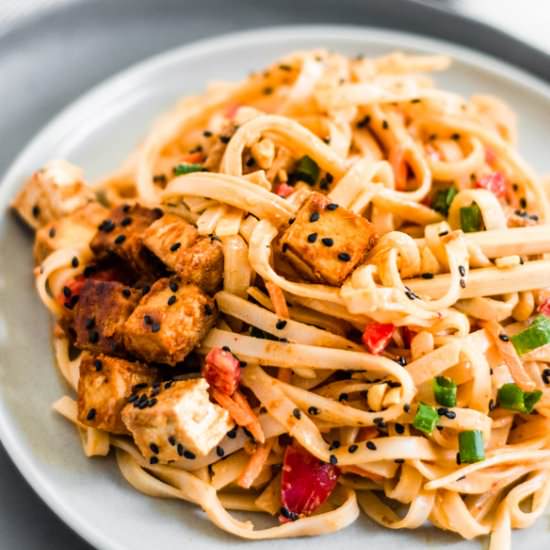 Red Curry Peanut Rice Noodles