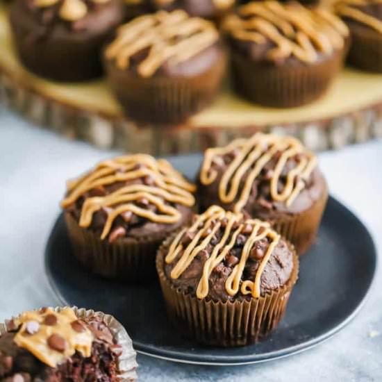 Healthy Chocolate PB Muffins