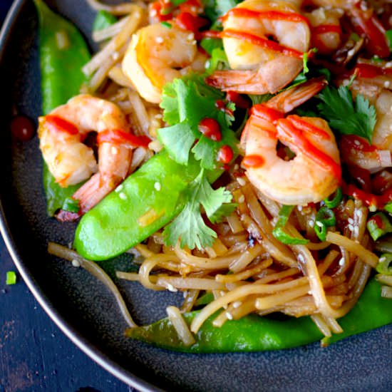 EASY Shrimp & Noodle Stir Fry!