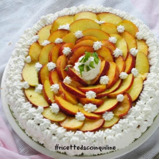 Peach and cream cake