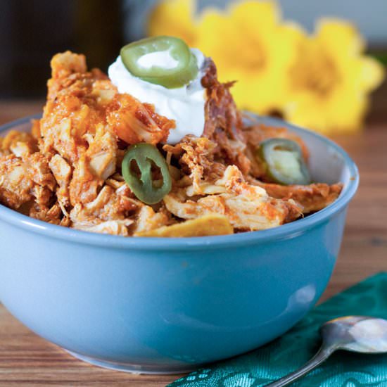Crockpot Chicken Enchilada Casserole