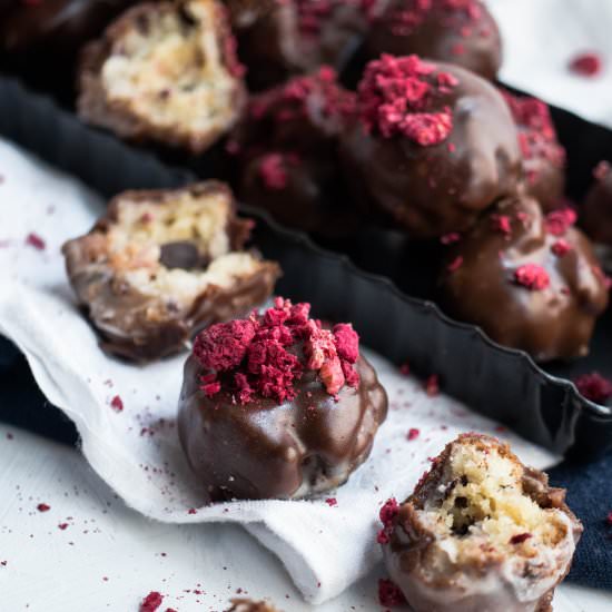 Raspberry Chocolate Donut Holes