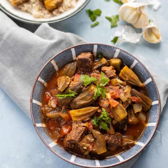 Bamia-Middle Eastern Okra and Meat