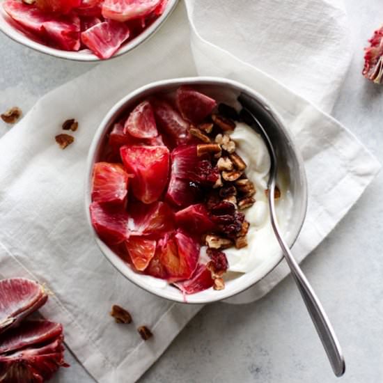 Orange Maple Pecan Yogurt Bowls