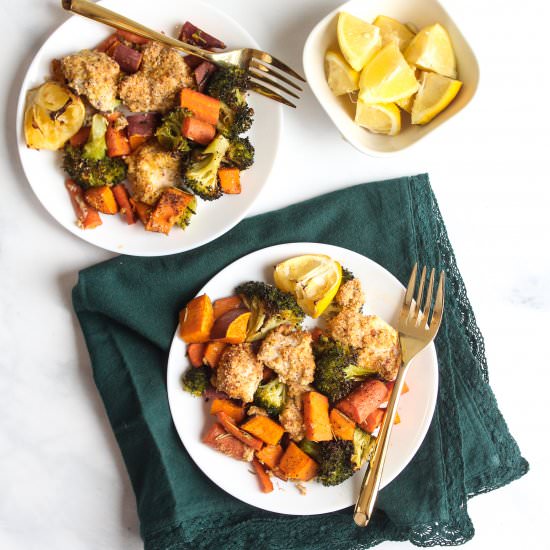 Sheet Pan Baked Almond Chicken