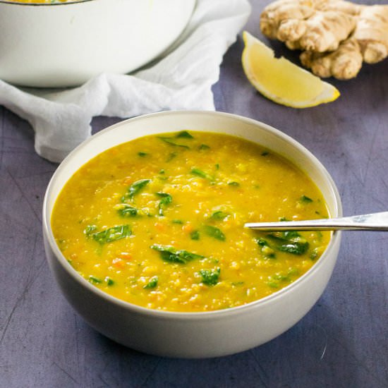 Vegan Lentil Soup with ginger