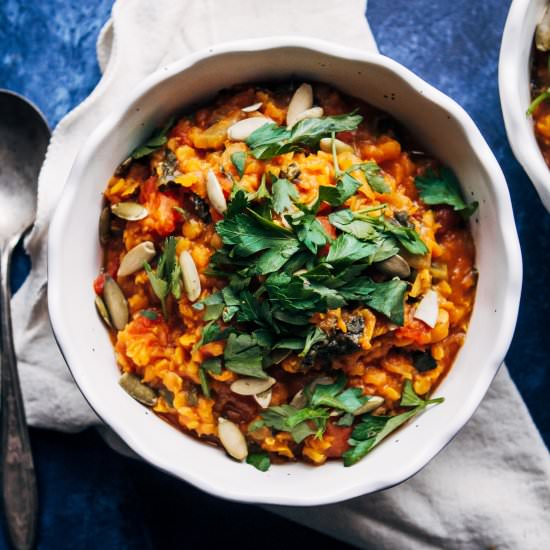 Vegan Red Lentil Detox Soup