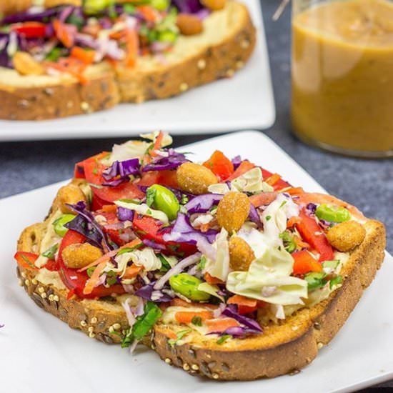 Thai Peanut Hummus Toast