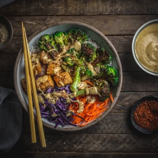 Tofu and Charred Broccoli Bowls