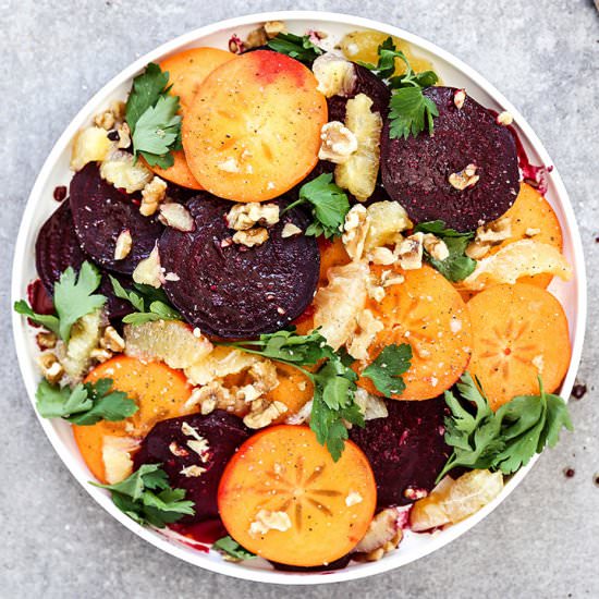 Beet, Persimmon, Lemon Salad