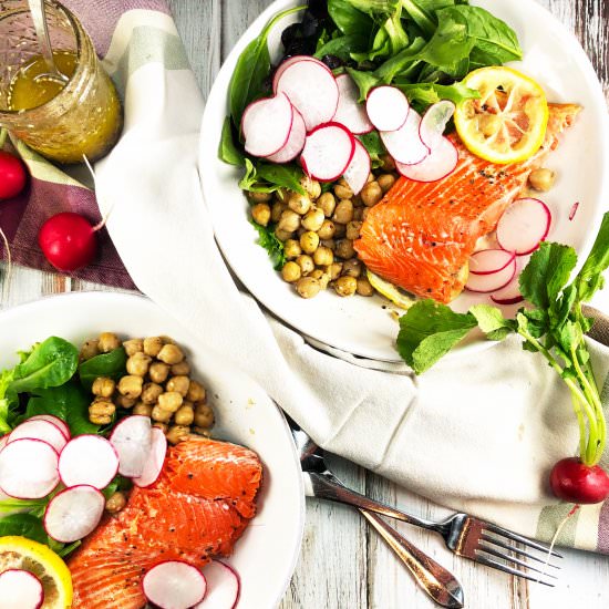 Salmon and Spicy Za’atar Chickpeas