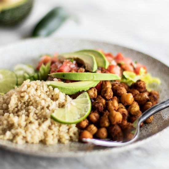 Quinoa Chickpea Taco Bowls