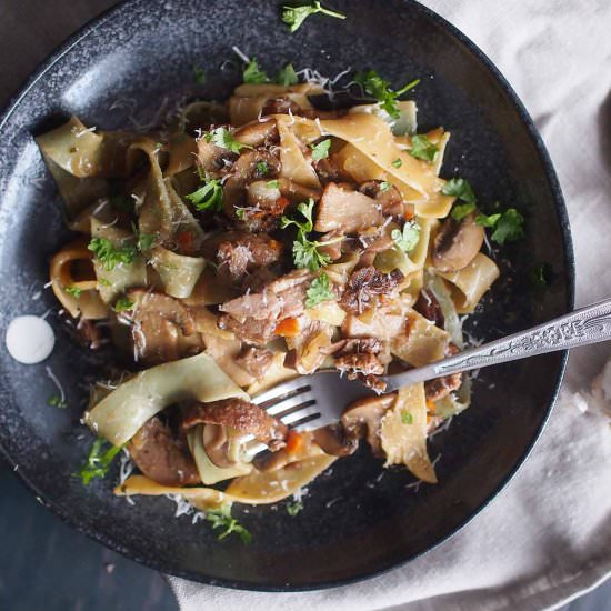Pasta with roasted duck