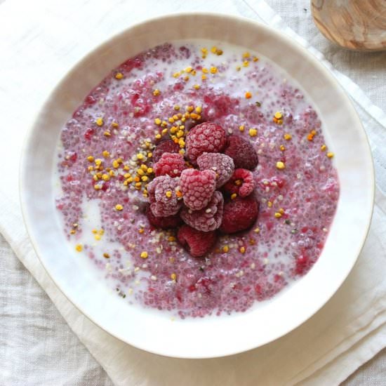 Raspberry chia pudding