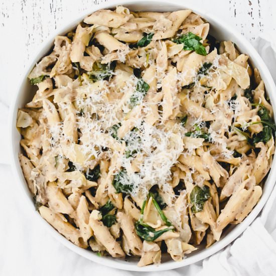 Vegan Spinach & Artichoke Pasta