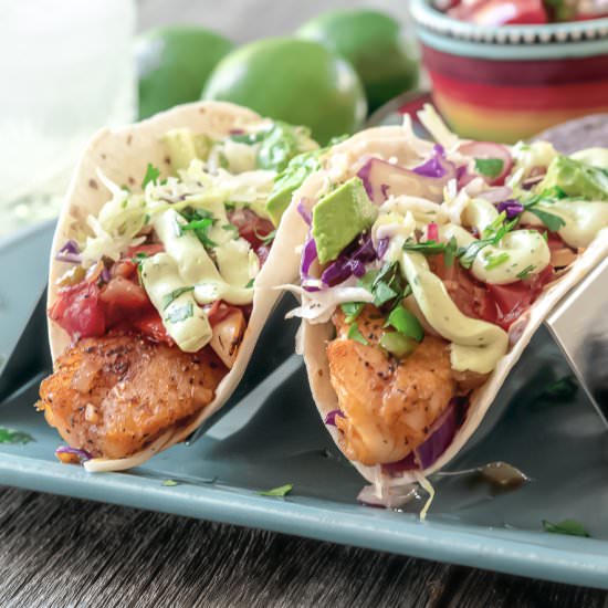 Warm Salsa Fish Tacos