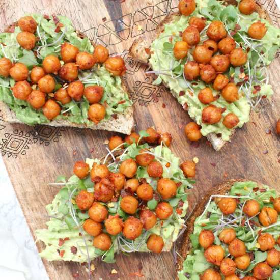 Roasted Chickpea Avocado Toast