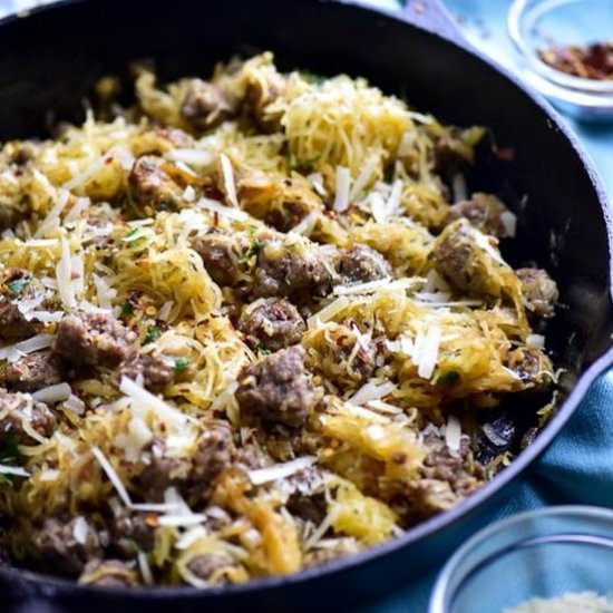 spaghetti squash with sausage