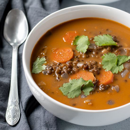 One-Pot Curry Black Lentil Soup
