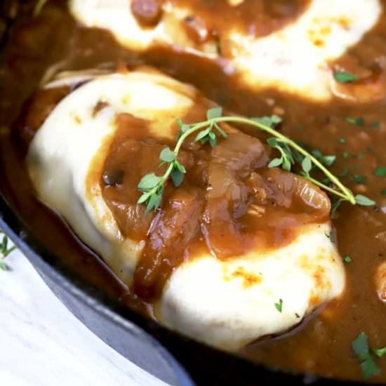 French Onion Smothered Pork Chop