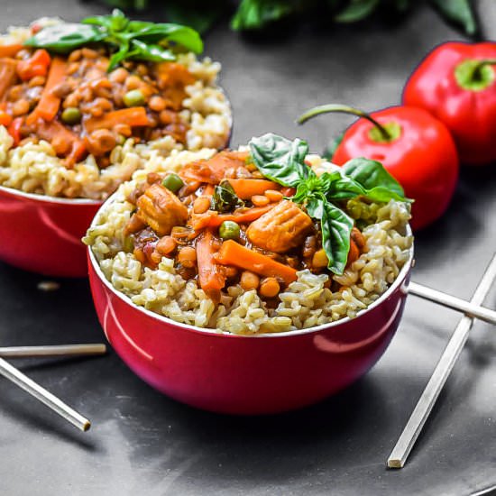 Thai Basil Lentils & Sesame Rice