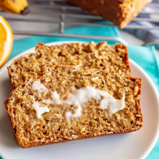 Whole grain banana applesauce bread