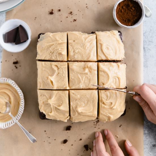 Chocolate Brownies with PB Frosting