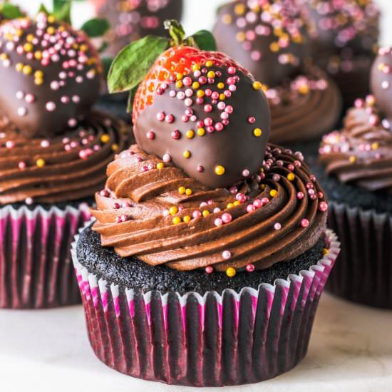 Chocolate Strawberry Cupcakes